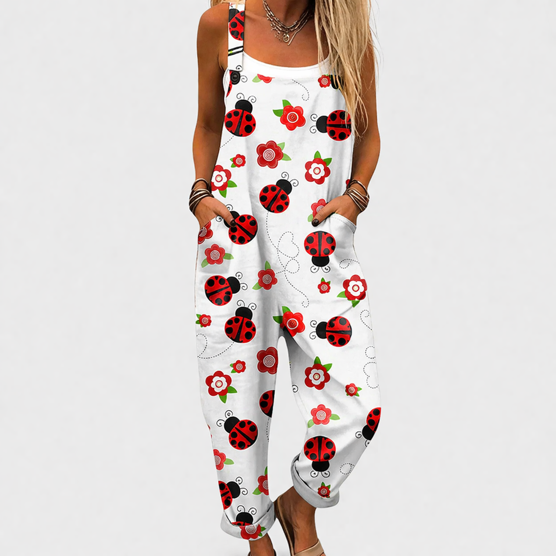 Comfortable Printed Overalls
