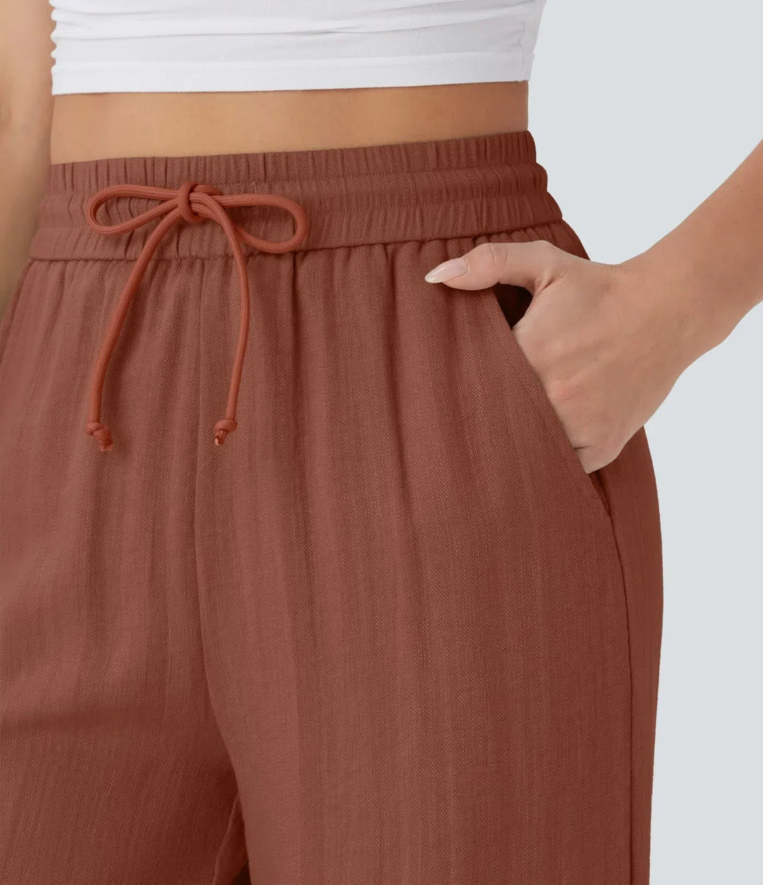 LENA | Eleganckie lniane spodnie o lekkim kroju