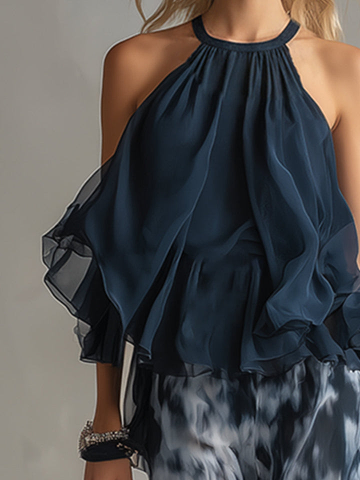 Elise | Elegant and lightweight suit with a flowing top and wide pants