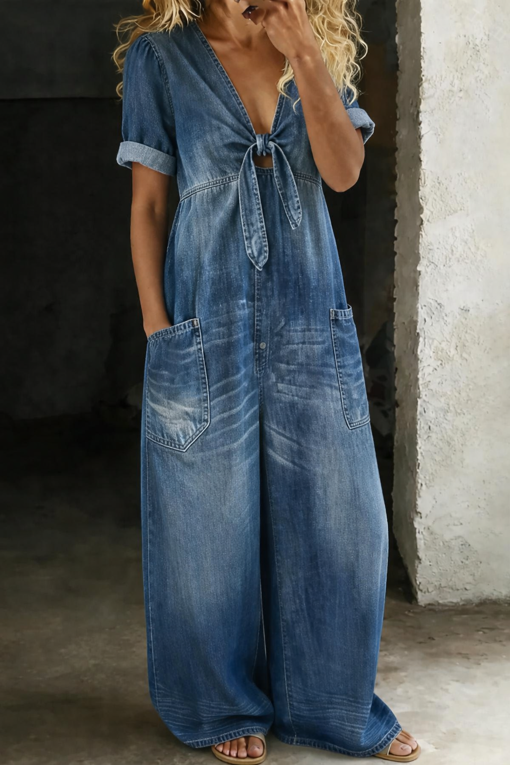 MARA™ | Combinaison denim col V
