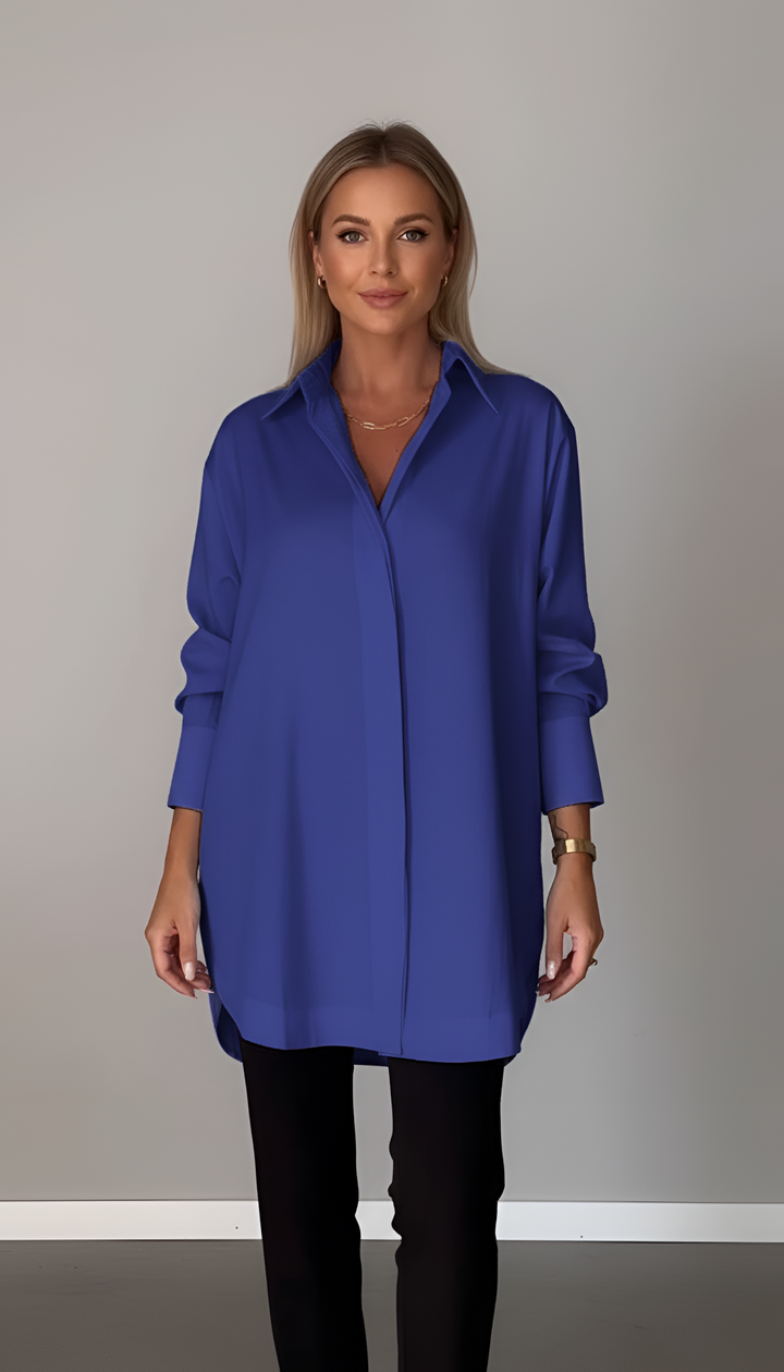 Valerios Fashion koszula damska oversize z bawełny z klasycznym kołnierzykiem
