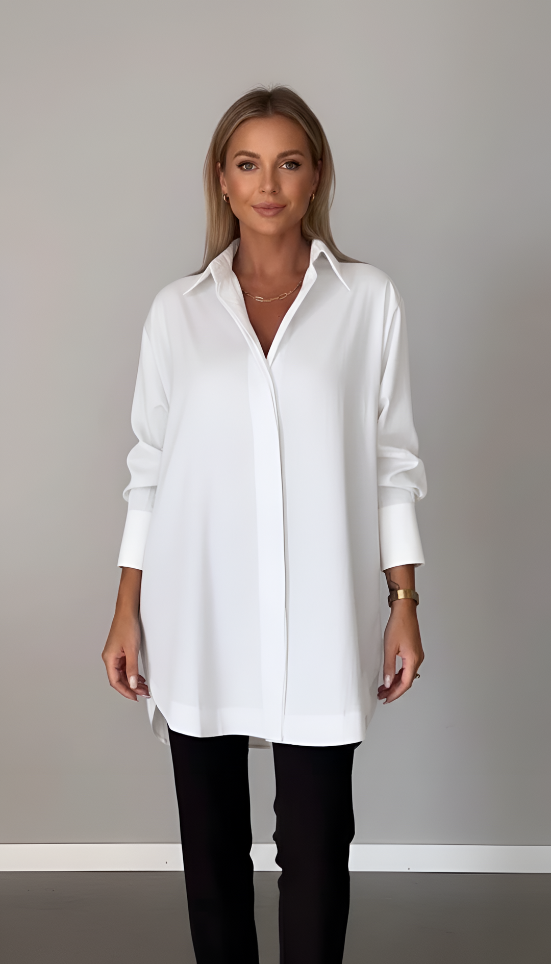 Valerios Fashion koszula damska oversize z bawełny z klasycznym kołnierzykiem