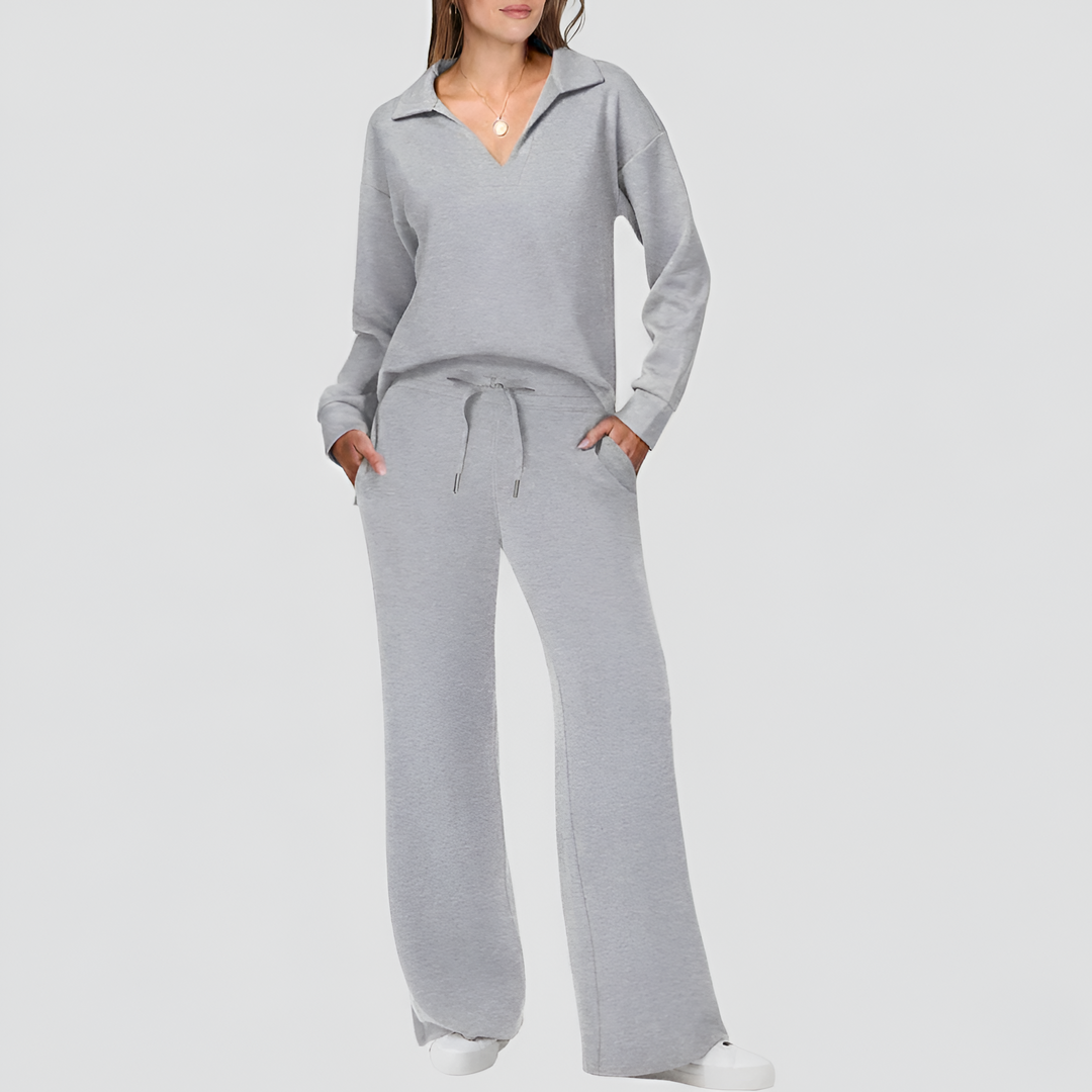 Valerios Fashion komplet damski dres z bawełny z polarem