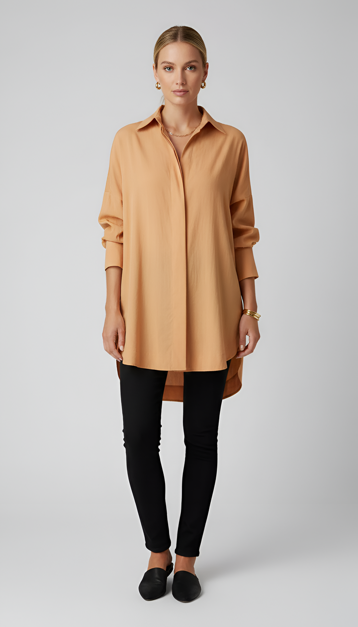 Valerios Fashion koszula damska oversize z bawełny z klasycznym kołnierzykiem