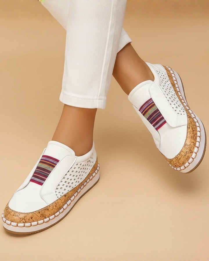 Malina | Komfortowe wsuwane buty z podeszwą w stylu korka