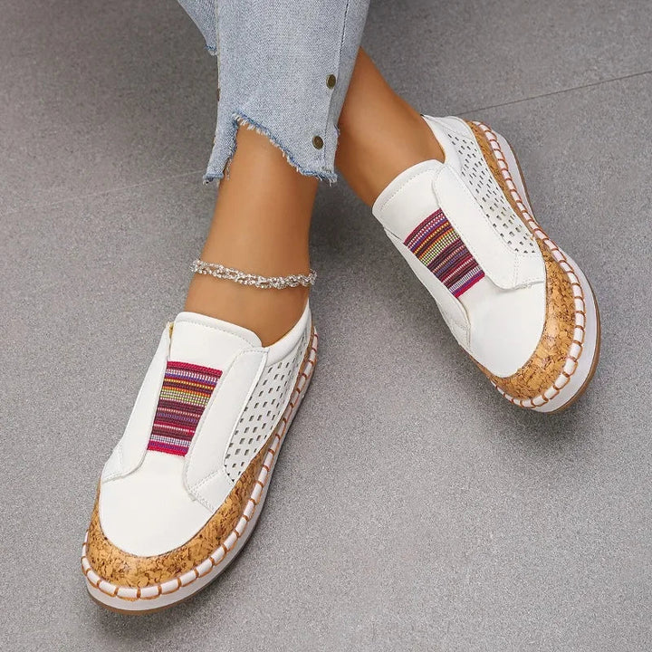 Malina | Komfortowe wsuwane buty z podeszwą w stylu korka