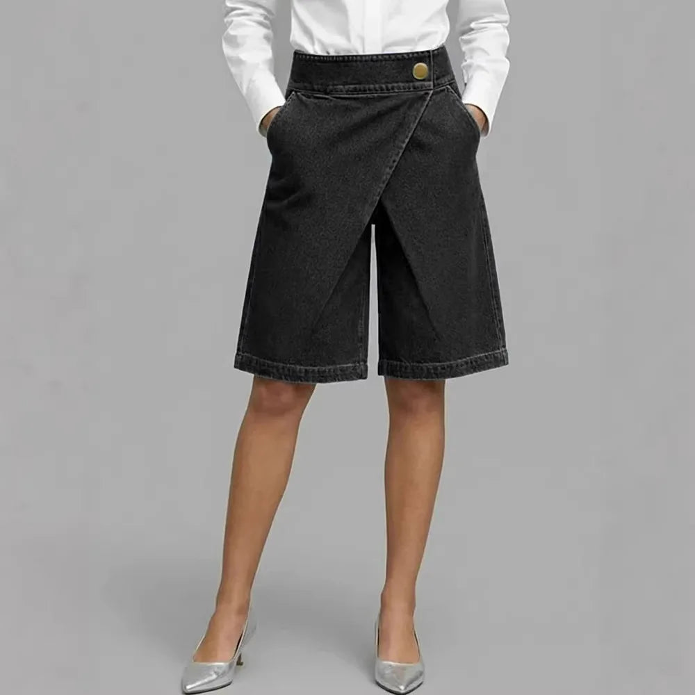 Mabel | Comfortable Denim Wrap Shorts with Relaxed Fit