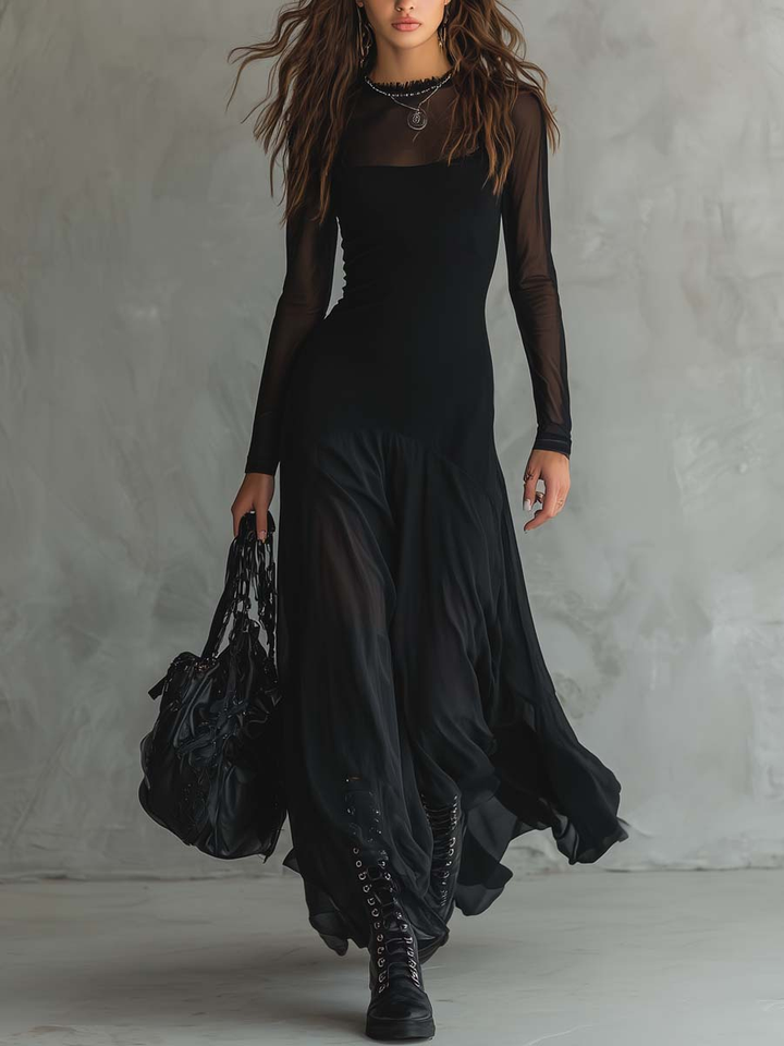 OLGA | Damska długa sukienka maxi, lekka i elegancka