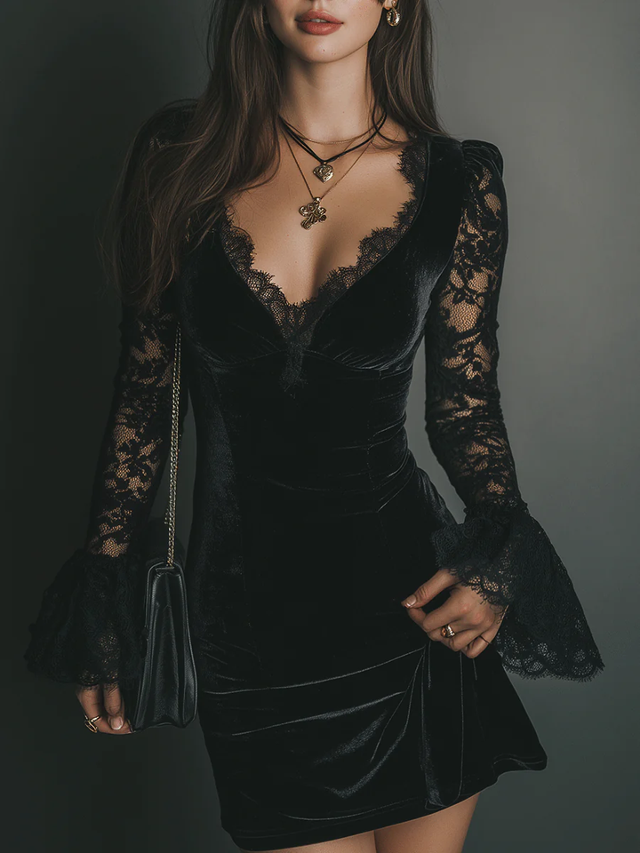 ALINA | Elegancka sukienka wieczorowa z koronką