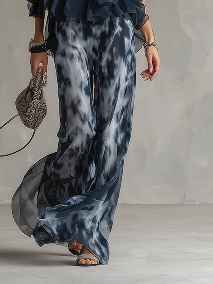 Elise | Elegant and lightweight suit with a flowing top and wide pants